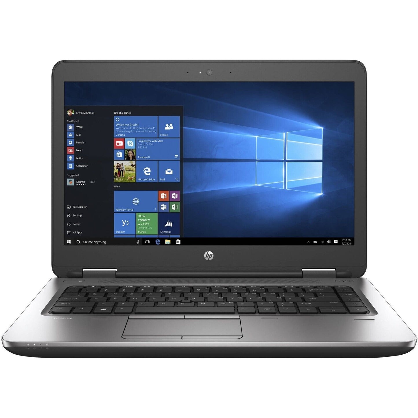 HP 15.6" Laptop Core i5 2.40GHz 16GB RAM 256GB SSD Wi-Fi DVD-RW Win10 Pro