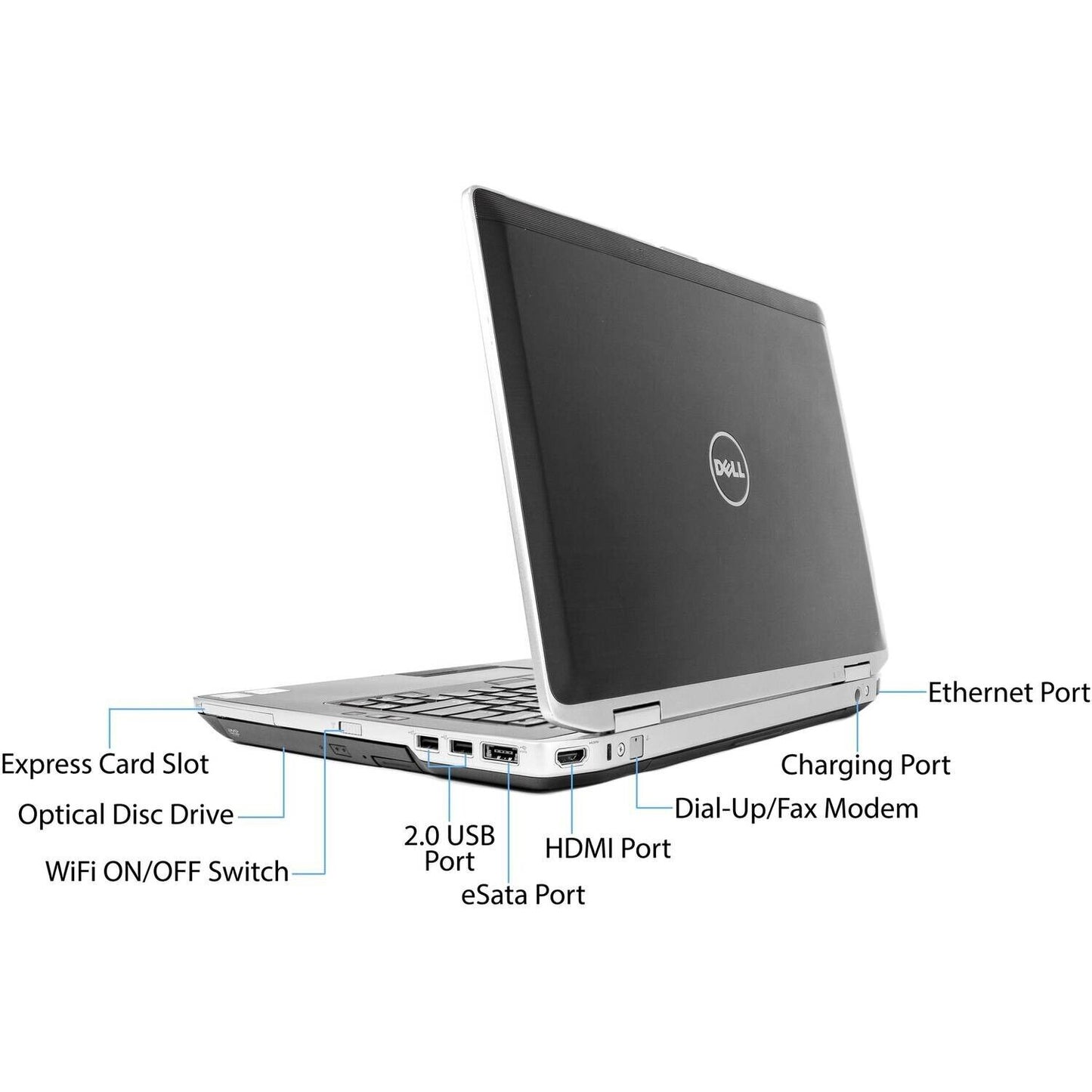 DELL 14" SCREEN LAPTOP Core i5, 2.5GHz 16GB 256GB SSD WEBCAM DVDRW WIN10PRO