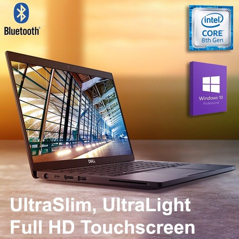 *ULTRASLIM*DELL Intel i5 8th Gen 16GB RAM 256GB SSD WEBCAM 13.3" FHD TOUCHSCREEN