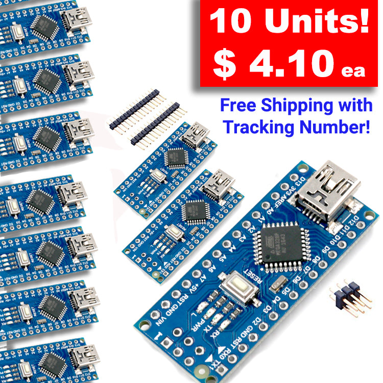 **10 units** ATmega328 CH340G Board - Compatible with Arduino Nano V3.0  IDE