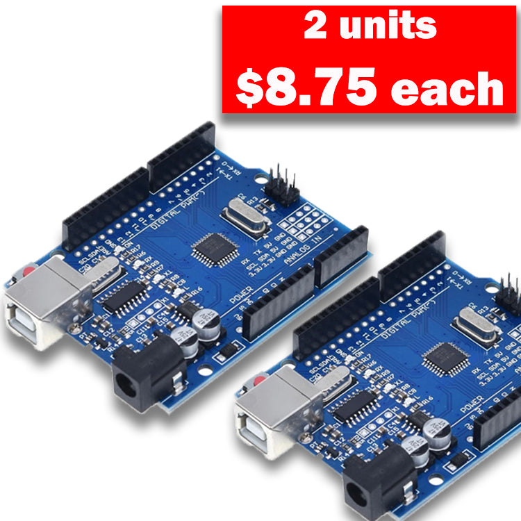 2 units-Compatible with Arduino UNO R3 IDE, ATmega 328P CH340 Development Board