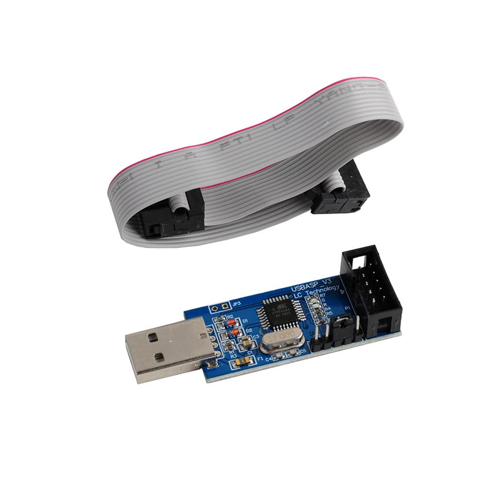 2 UNITS! USBASP USBISP AVR Programmer Adapter 10 Pin Cable USB ATMEGA8 ATMEGA128 For Arduino