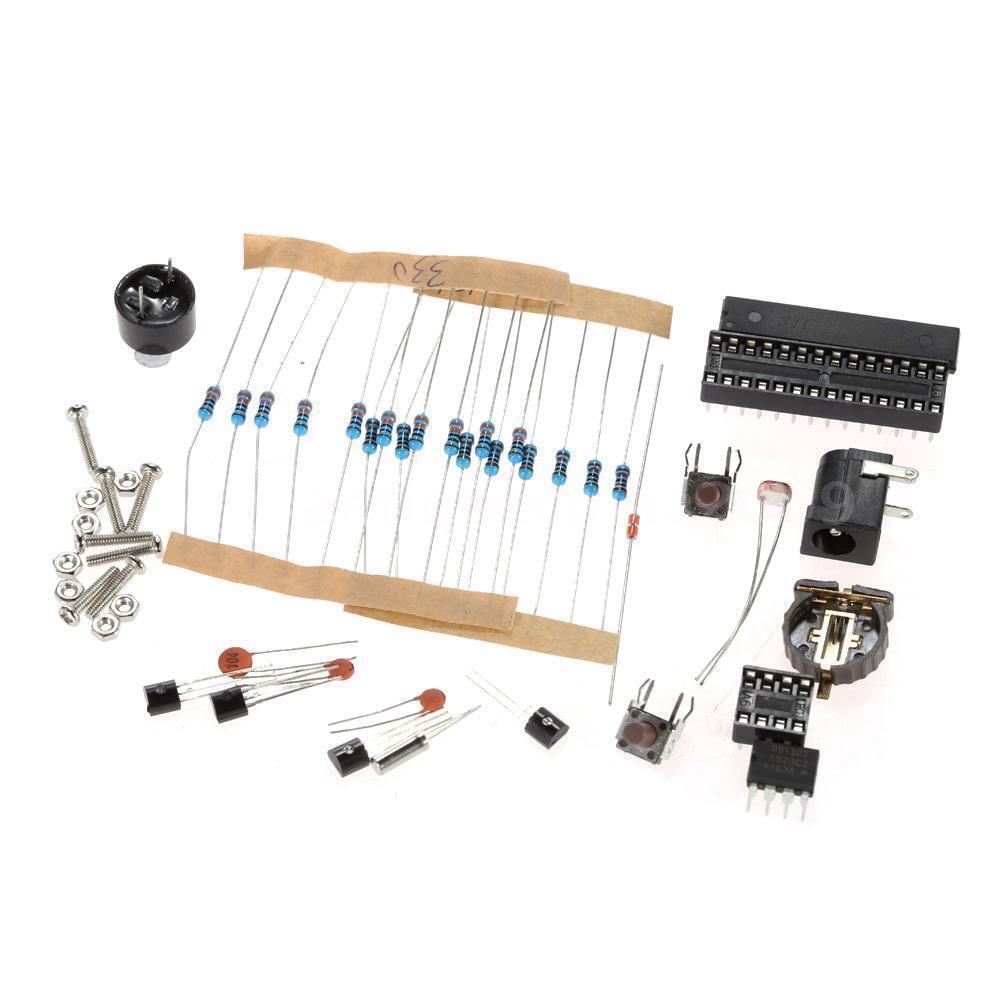 4-LED Digital Electronic Clock DIY Time Date Temperature Speaker Light Control