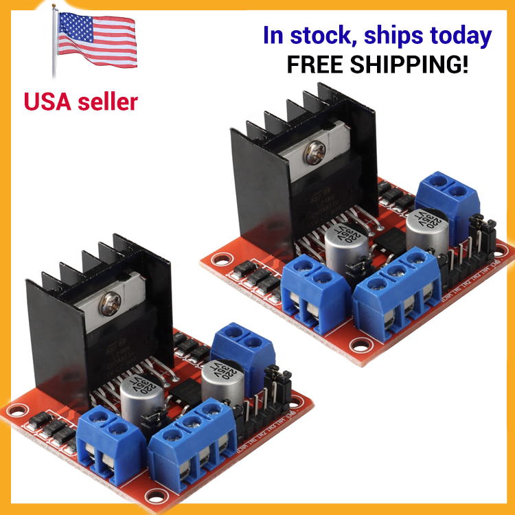 2-Pack DC Stepper Motor Driver Module L298N Dual H Bridge Ctl Board for Arduino
