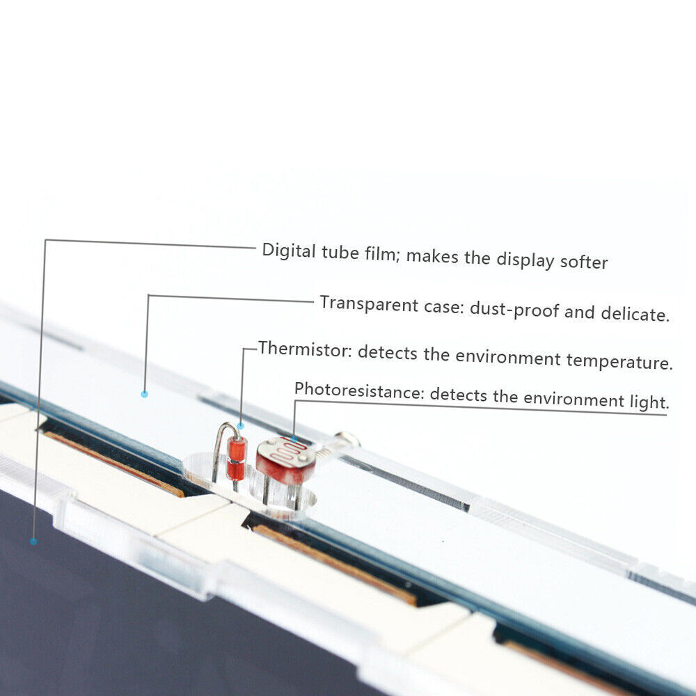 4-LED Digital Electronic Clock DIY Time Date Temperature Speaker Light Control