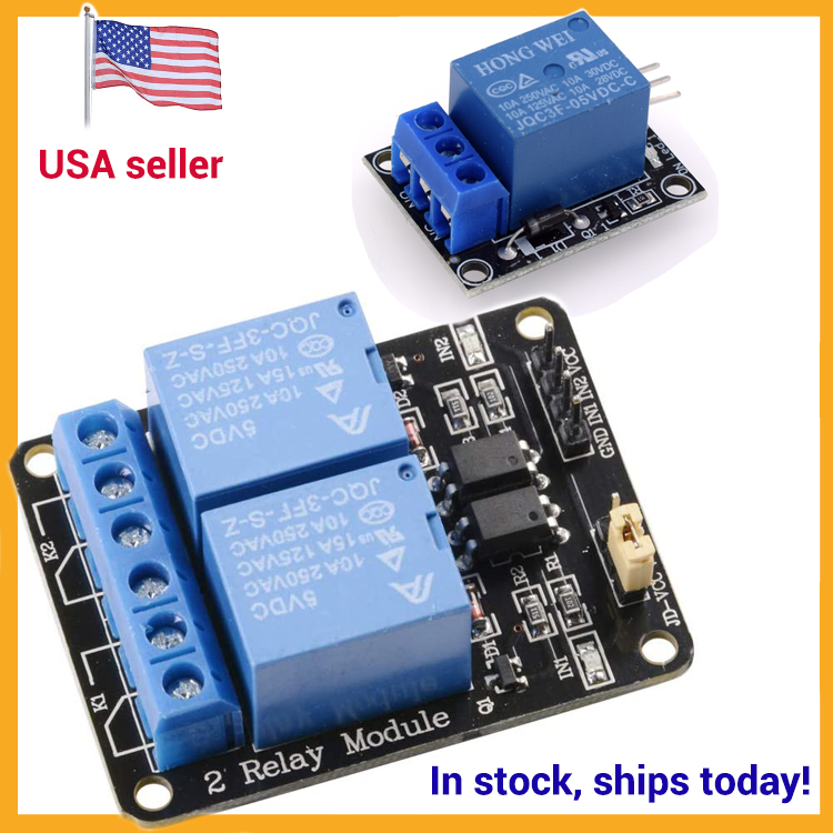 5V 12V, 1 & 2 Channel Relay Module with Optocoupler Relay Output for Development