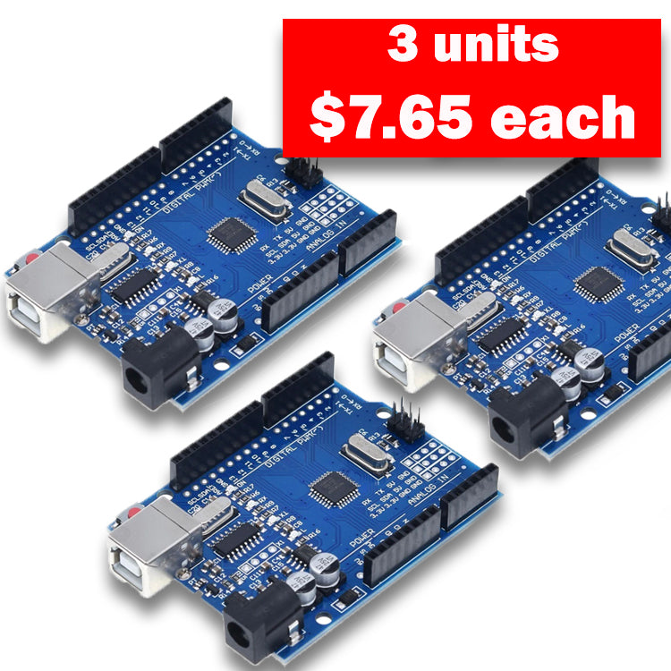 3x NEW Compatible with Arduino UNO R3 IDE, ATmega 328P CH340 R3 Board ...