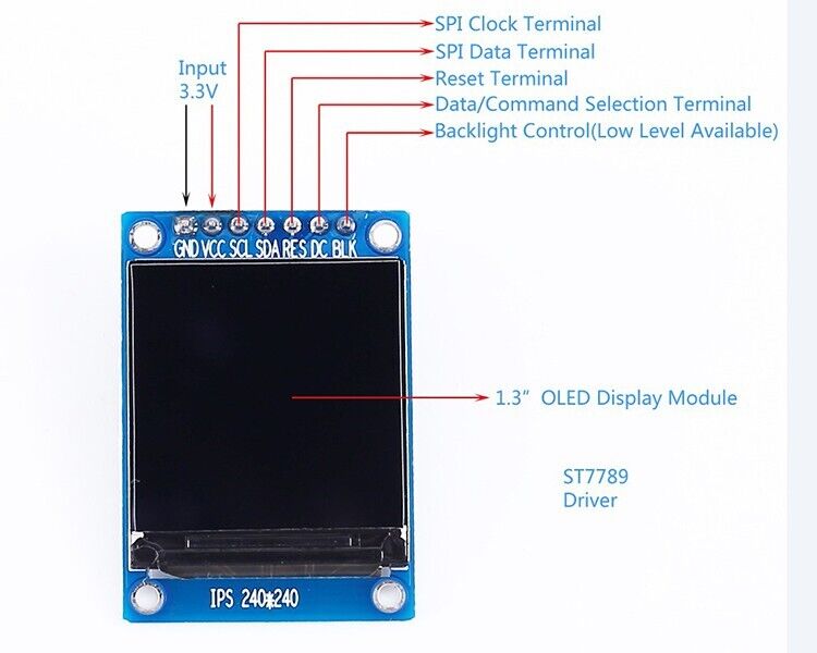 Module Unit Display *3 units!*- 1.3 inch TFT IPS LCD Display Module 240x240 SPI for Arduin ...