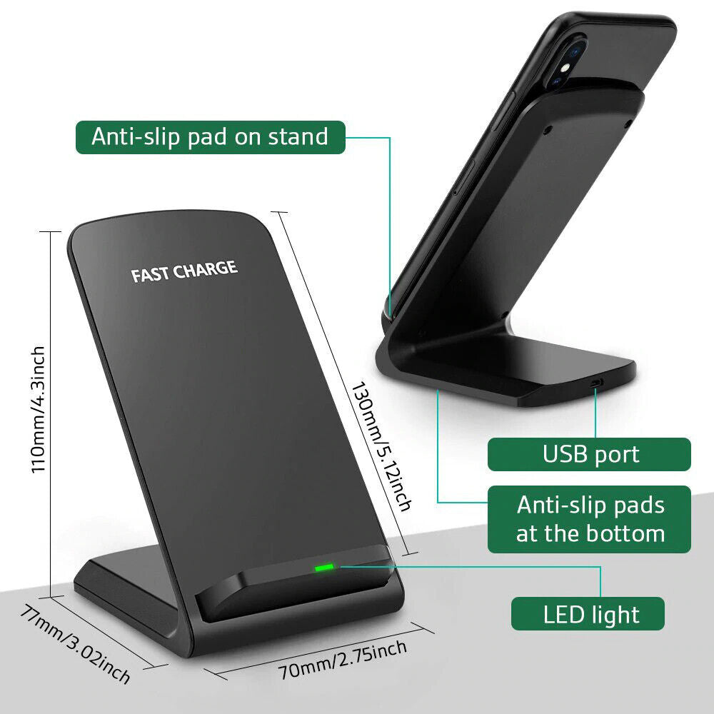 For iPhone 13 12 11 Pro Max Qi 15W Wireless Fast Charger Charging Stand Station