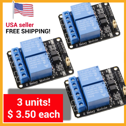 3units! 2 Channel DC 5V Relay Switch Board Module, for Arduino Rberry Pi PIC ARM