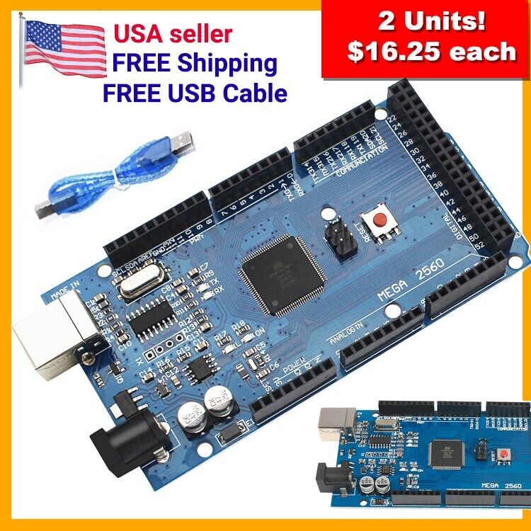 **2 UNITS**  ATmega 2560 R3 CH340 Board compatible with Arduino MEGA 2560 IDE