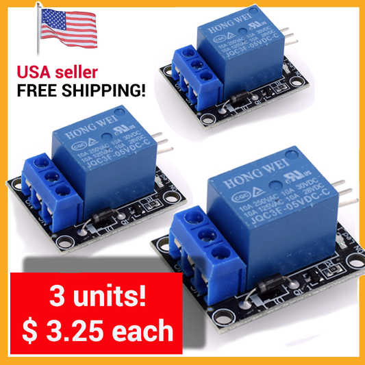 3units! 1-Channel DC 5V Relay Switch Board Module, for Arduino Rberry Pi PIC ARM