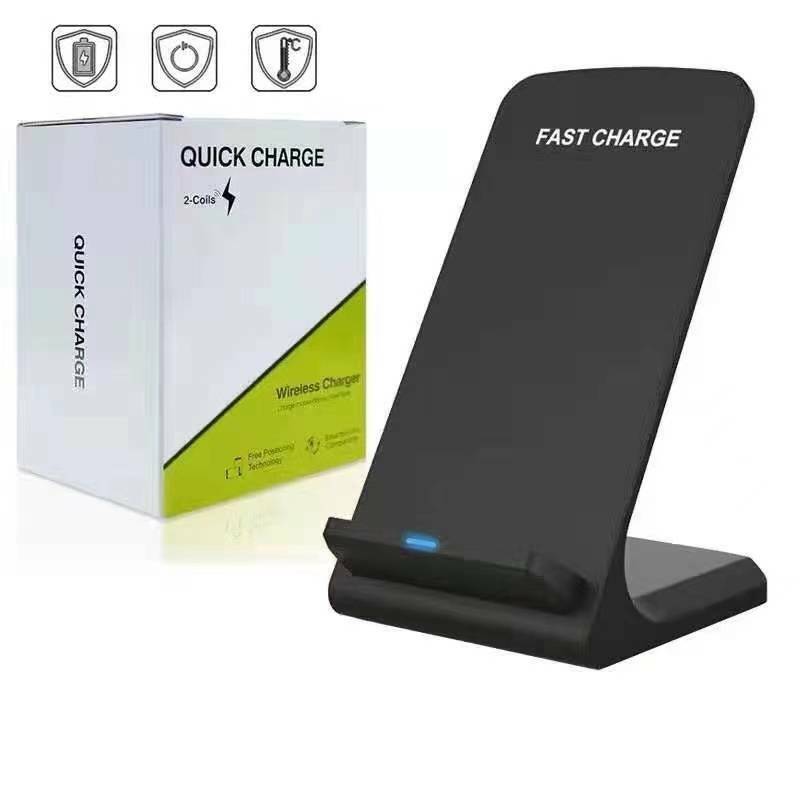 Fast 15W Qi Wireless Charging Station Stand Dock for All Phones-with AC Adapter!