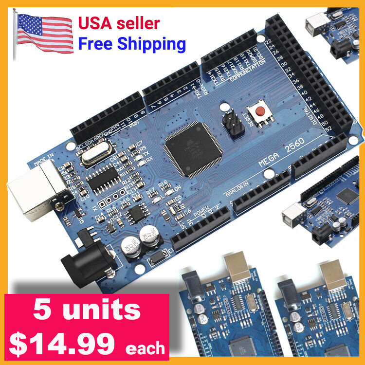 ATmega2560 R3 CH340 Boards Compatible with Arduino MEGA 2560 IDE- Lot of 5 or 10