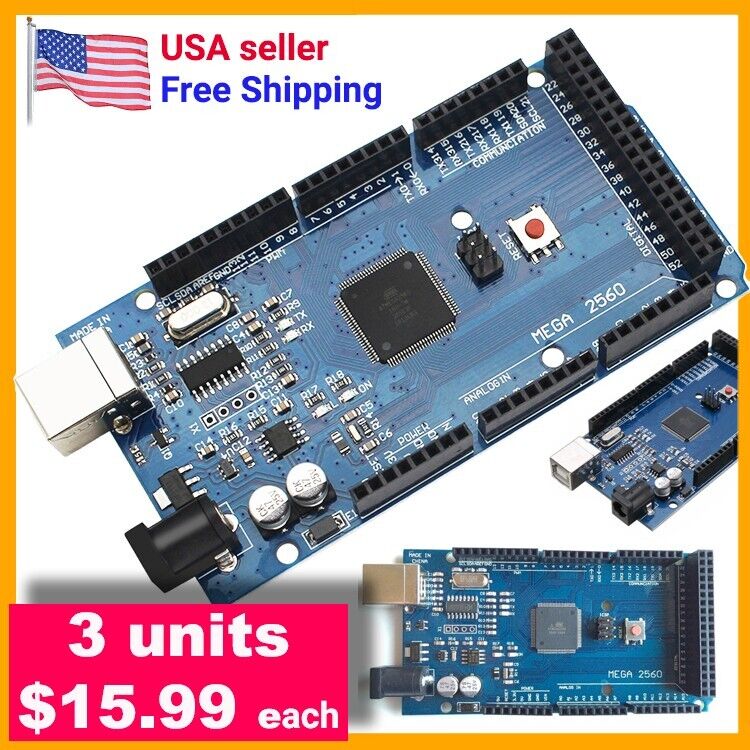 **3 units!** ATmega 2560 R3  CH340 board, Compatible with Arduino MEGA IDE