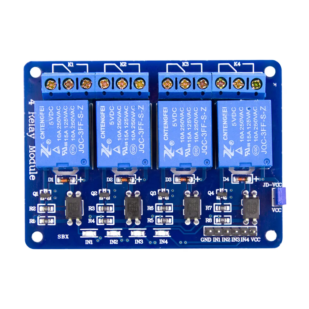 4 Channel 5V Relay Module 250V 10A Relays for Arduino, Automation & IoT