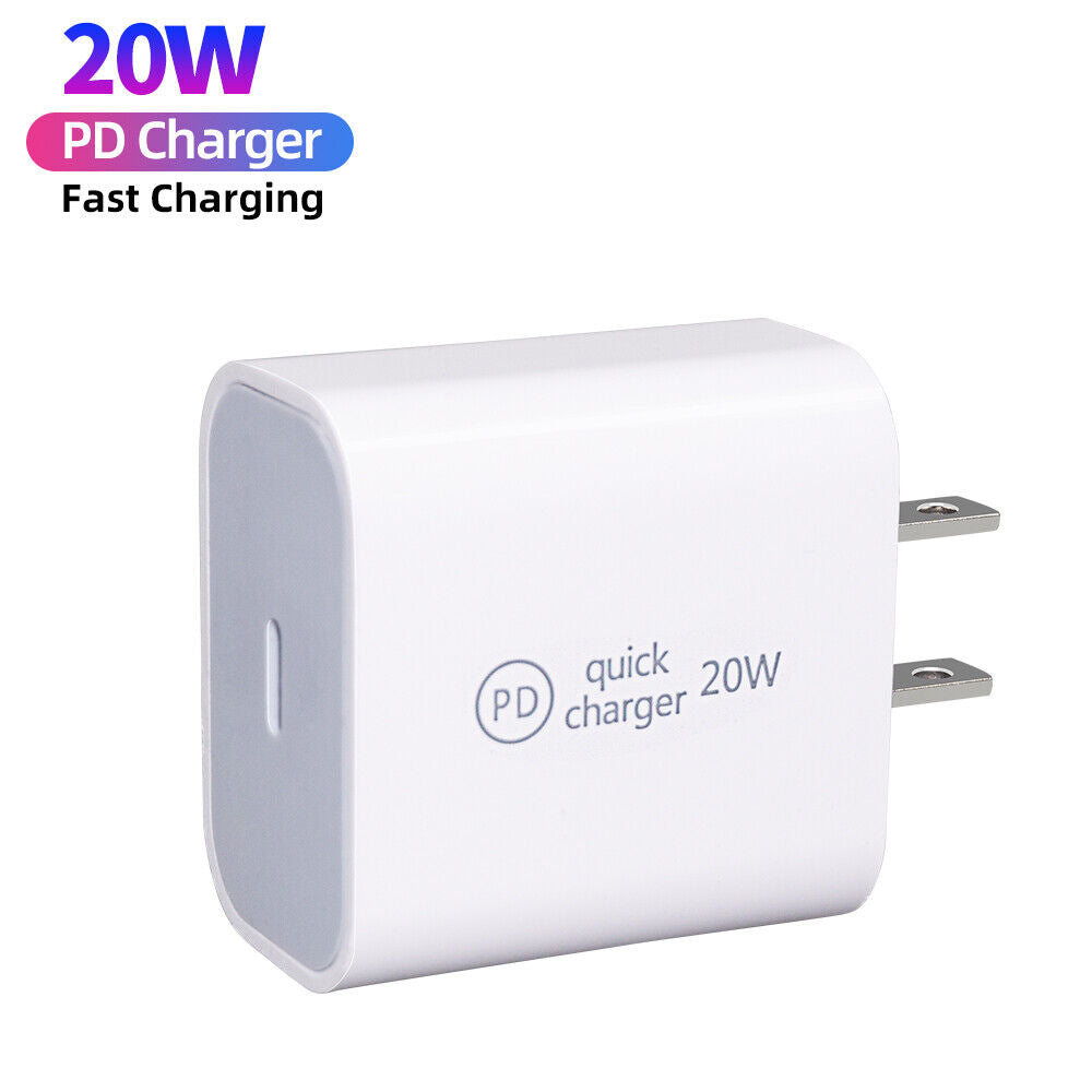 For iPhone 12 and 13 Pro Max/XR/iPad Fast Charger 20W PD Power Adapter Type-C