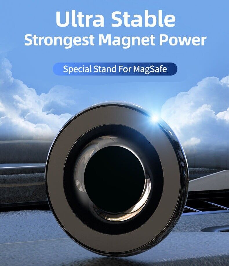 Magnetic Car Dash Mount Holder Stand For iPhone Samsung - Magsafe compatible!