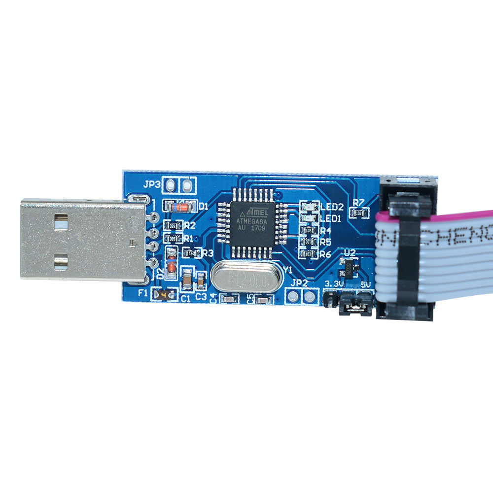 2 UNITS! USBASP USBISP AVR Programmer Adapter 10 Pin Cable USB ATMEGA8 ATMEGA128 For Arduino