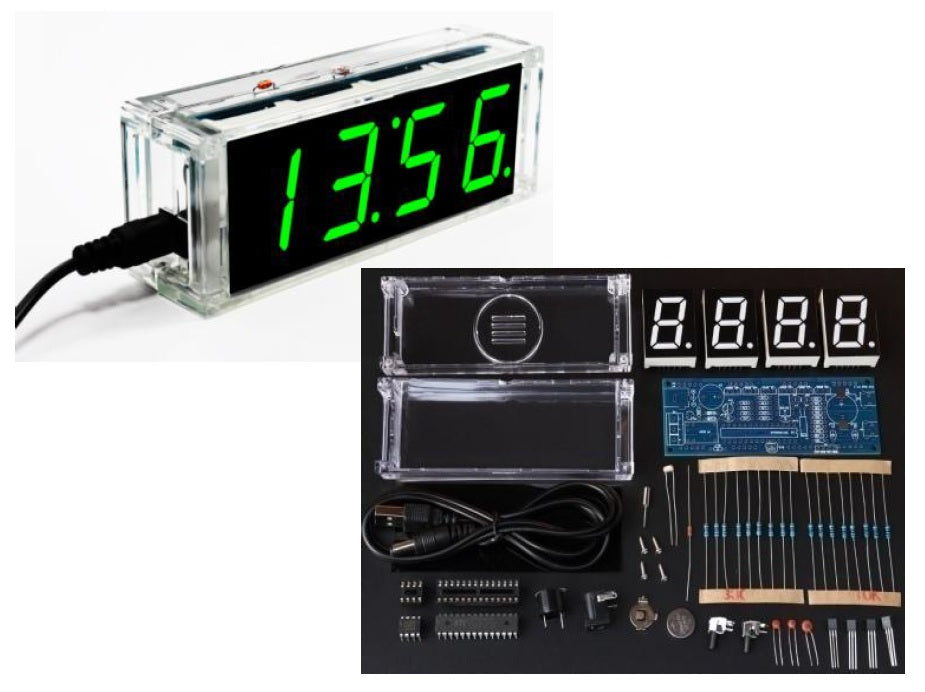 DIY Kit - LED Electronic Microcontroller Digital Clock Time, Date, The ...