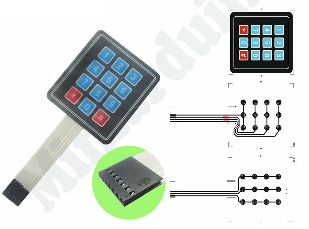 Keypad Membrane Matrix Array Switch, self-adhesive