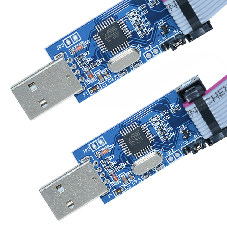 2 UNITS! USBASP USBISP AVR Programmer Adapter 10 Pin Cable USB ATMEGA8 ATMEGA128 For Arduino